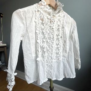Cute, Lacey, White Blouse